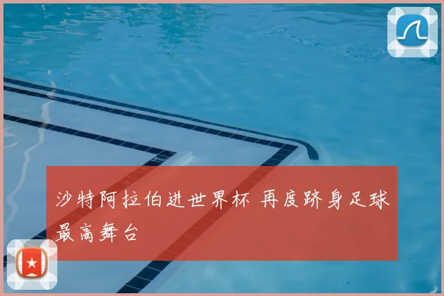 沙特阿拉伯进世界杯 再度跻身足球最高舞台